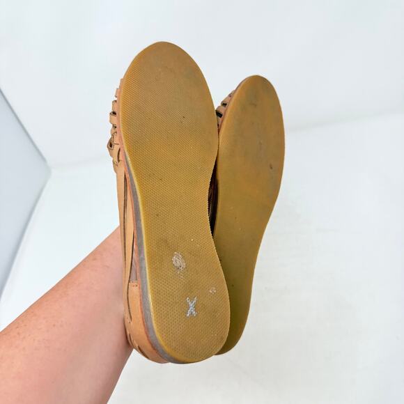 Nisolo Women’s Huarache Flats Size 9 Leather Sandals Handwoven Tan Neutral - Picture 10 of 12